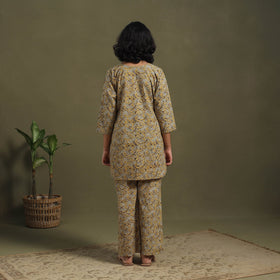 Yellow - pedana natural dyed kalamkari co-ord set 09