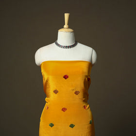 Phulkari hand embroidered crepe silk 3pc unstitched dress
