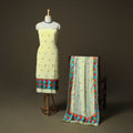 Phulkari hand embroidered crepe silk 3pc unstitched dress