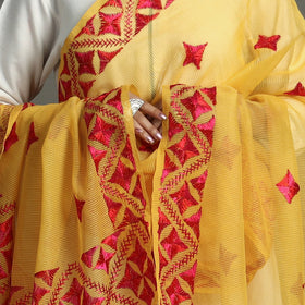  Phulkari Hand Embroidery Kota Doria Chanderi Silk Dupatta with Tassels 15 