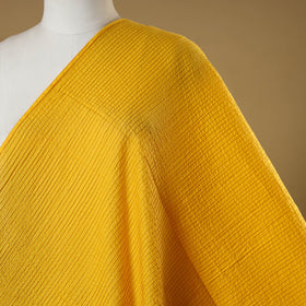 Yellow - pintuck plain cotton fabric 05 - handcrafted