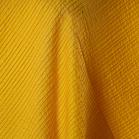 Yellow - pintuck plain cotton fabric 05 - handcrafted