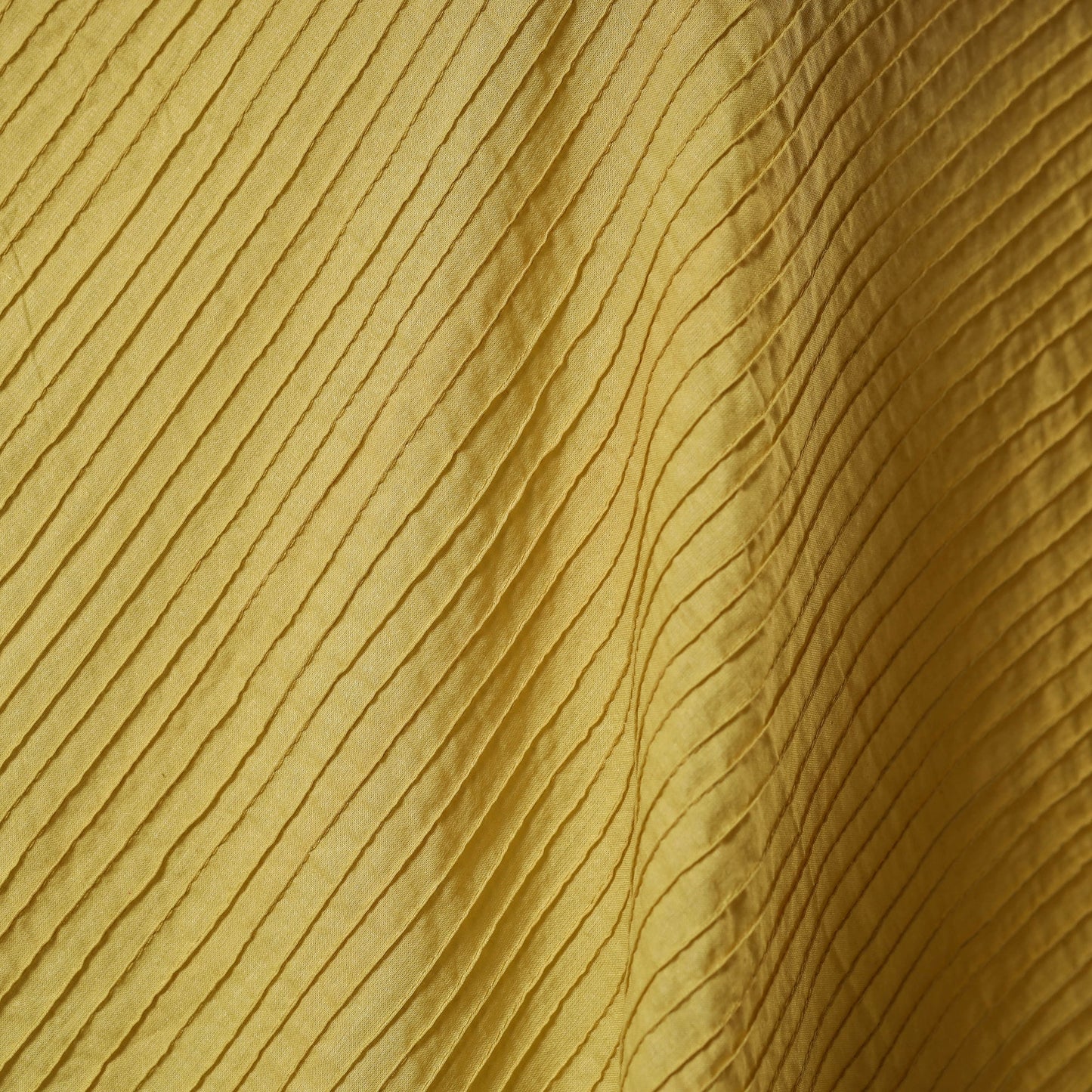 Yellow - pintuck plain cotton fabric 08 - handcrafted