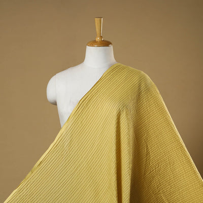 Yellow - pintuck plain cotton fabric 08 - handcrafted