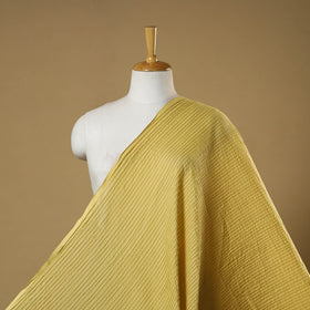 Yellow - pintuck plain cotton fabric 08 - handcrafted
