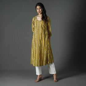 Buy Pipad Block Printed Cotton Long Kurta Online at iTokri.com