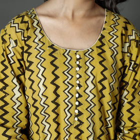 Buy Pipad Block Printed Cotton Long Kurta Online at iTokri.com