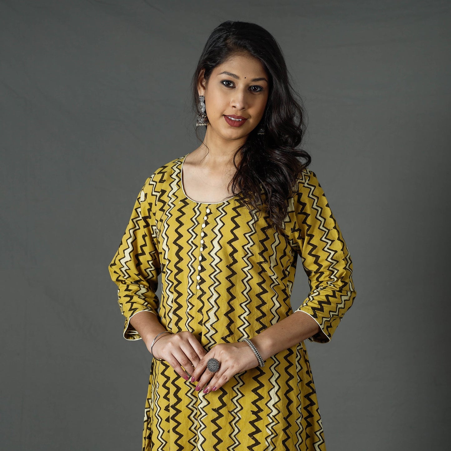 Buy Pipad Block Printed Cotton Long Kurta Online at iTokri.com
