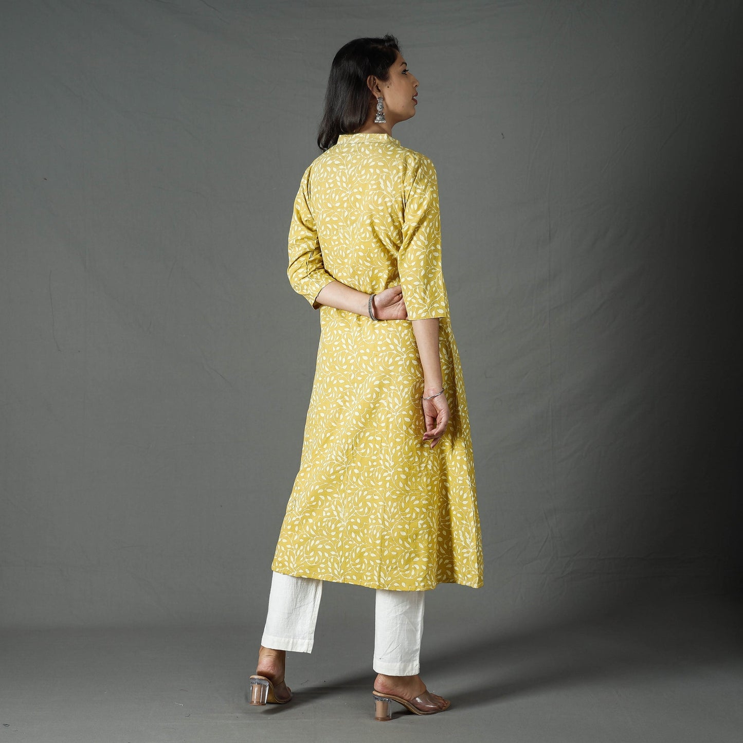 Buy Pipad Block Printed Cotton Long Kurta for Women
