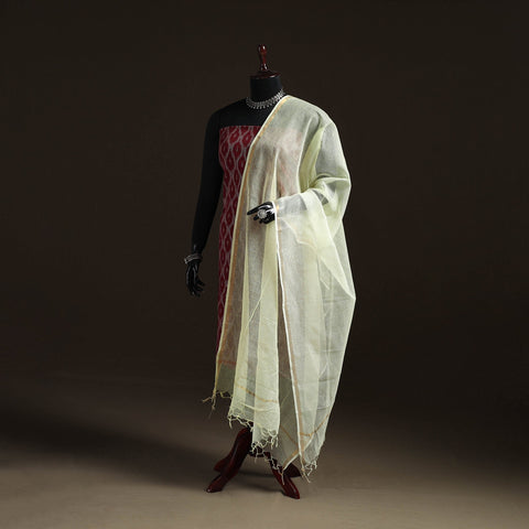Plain cotton kota doria dupatta 01 - handcrafted