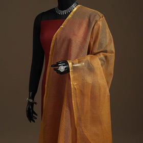 Plain cotton kota doria dupatta 11 - handcrafted
