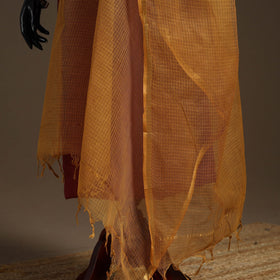 Plain cotton kota doria dupatta 11 - handcrafted