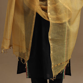 Buy Yellow Plain Cotton Kota Doria Dupatta