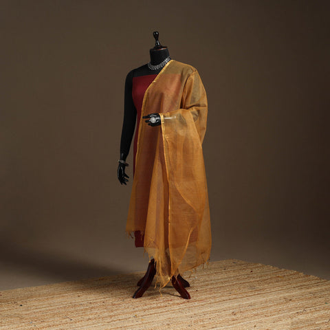 Plain cotton kota doria dupatta 11 - handcrafted