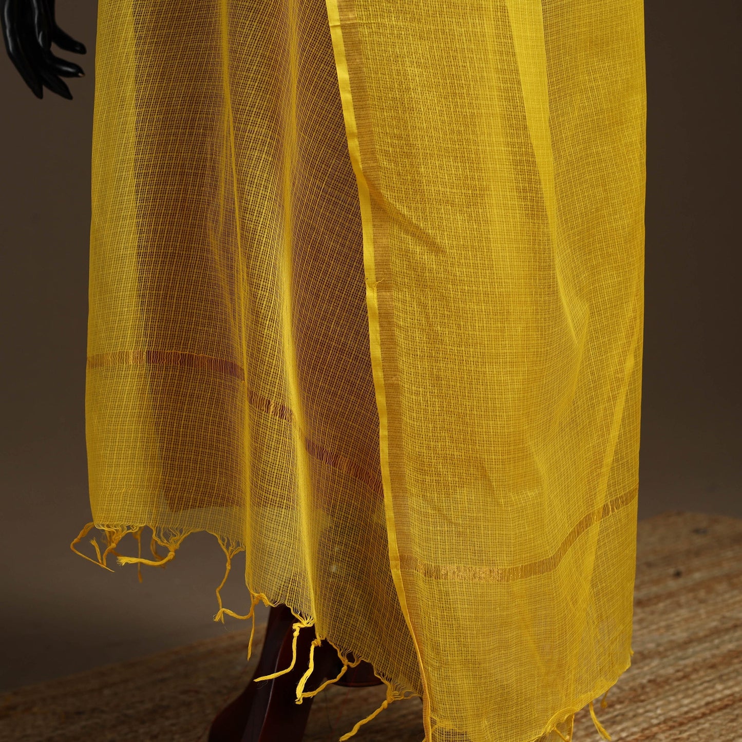 Plain cotton kota doria dupatta 16 - handcrafted