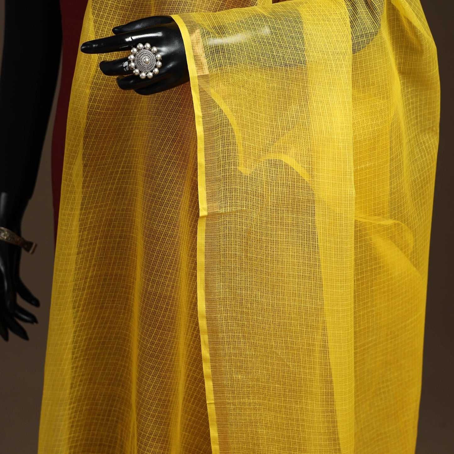 Plain cotton kota doria dupatta 16 - handcrafted