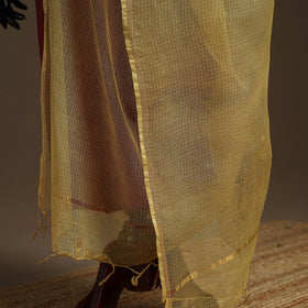 Plain cotton kota doria dupatta 31 - handcrafted