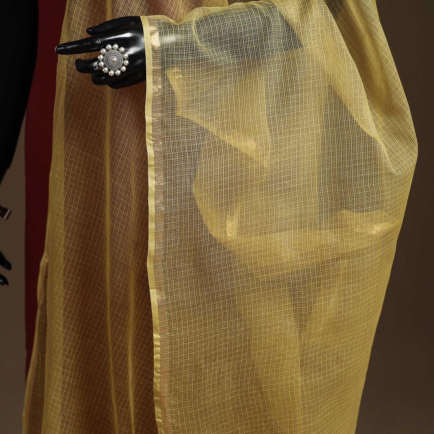 Plain cotton kota doria dupatta 31 - handcrafted