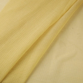 Yellow Plain Cotton Kota Doria Fabric 