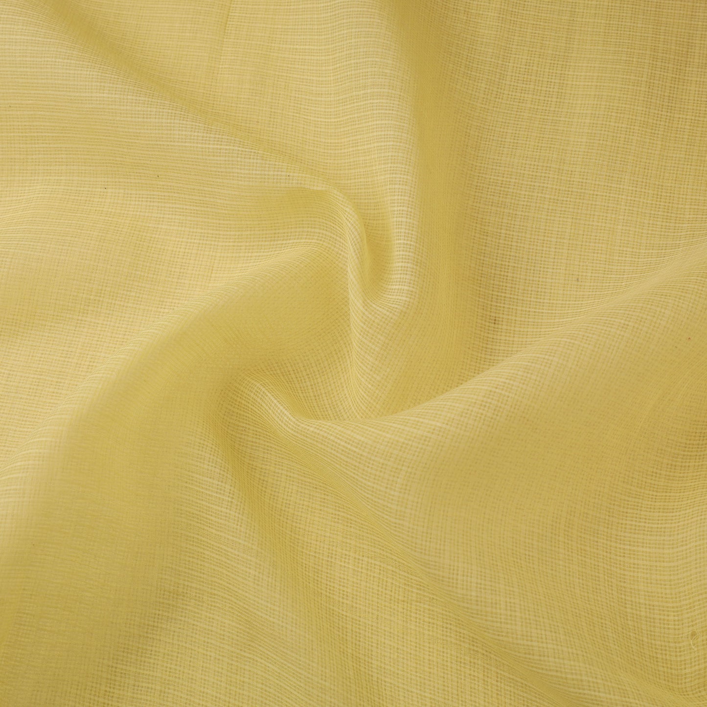 Yellow Plain Cotton Kota Doria Fabric 