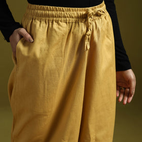 Yellow - plain flex cotton elasticated harem pant 19
