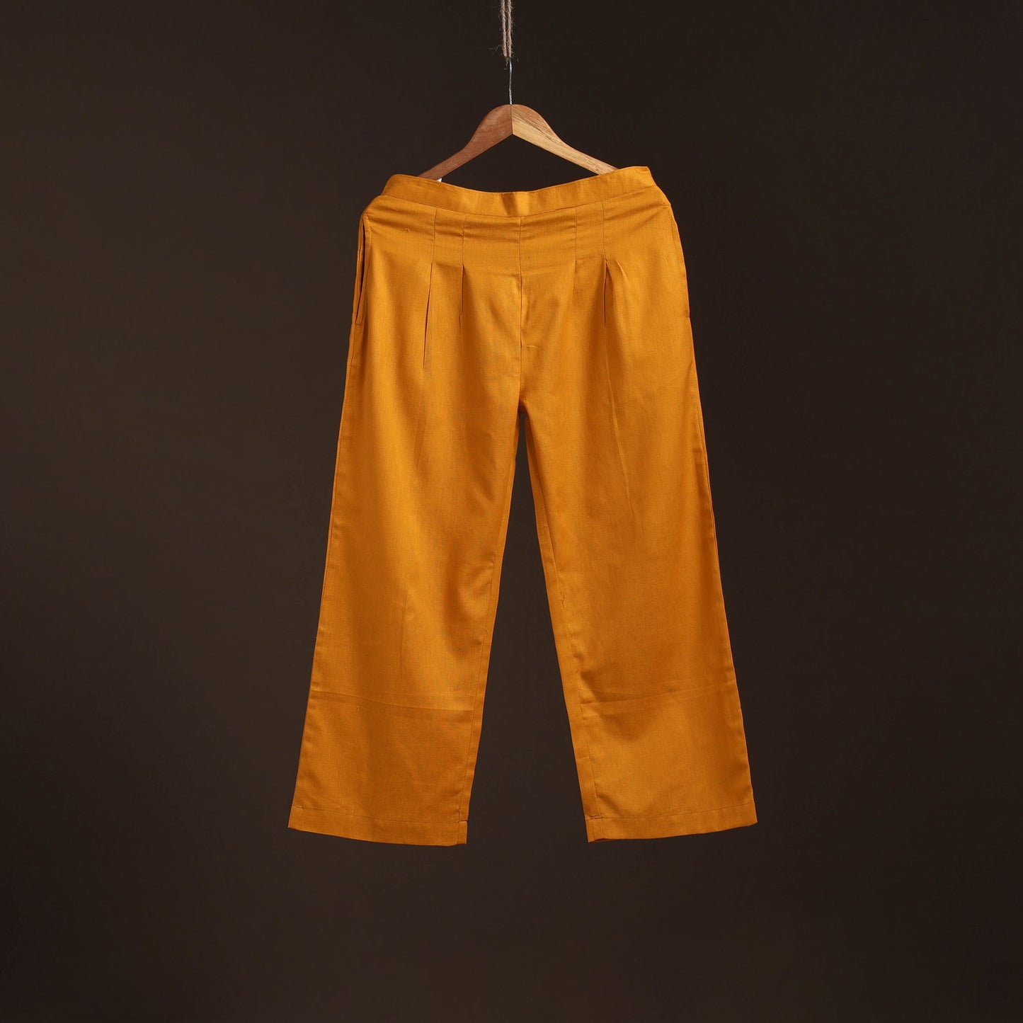 Yellow - plain flex cotton elasticated palazzo 08