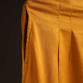 Yellow - plain flex cotton elasticated palazzo 08