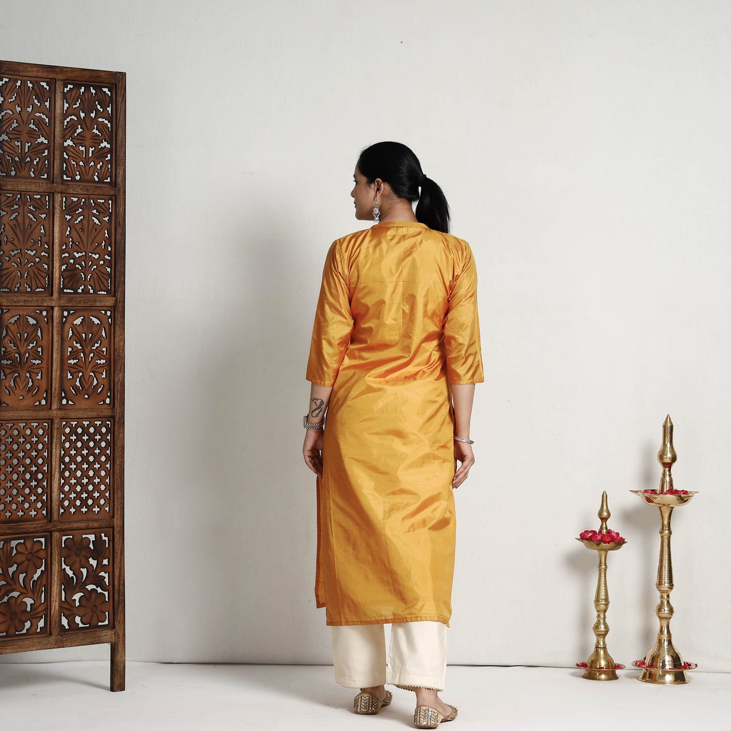 plain silk kurta