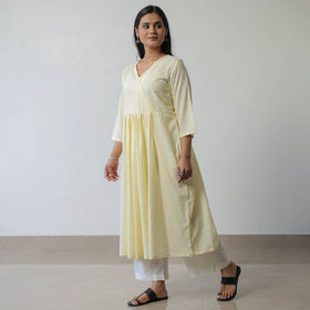  Plain Running Stitch Cotton A-Line Kurta 01 