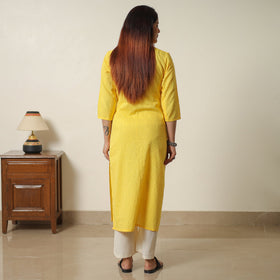 Buy Plain Running Stitch Cotton Pintuck Straight Kurta 09 Online at iTokri.com