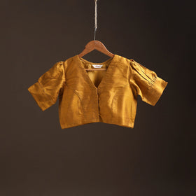 Plain slub silk readymade blouse 14 - handcrafted