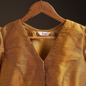 Plain slub silk readymade blouse 14 - handcrafted