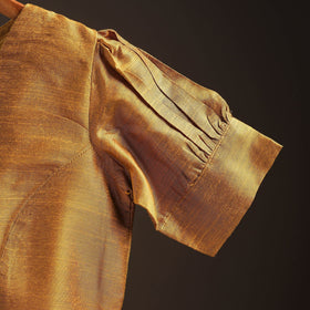 Plain slub silk readymade blouse 14 - handcrafted