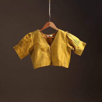 Plain slub silk readymade blouse 15 - handcrafted