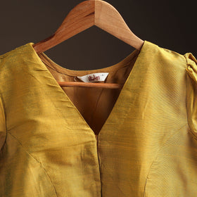 Plain slub silk readymade blouse 15 - handcrafted