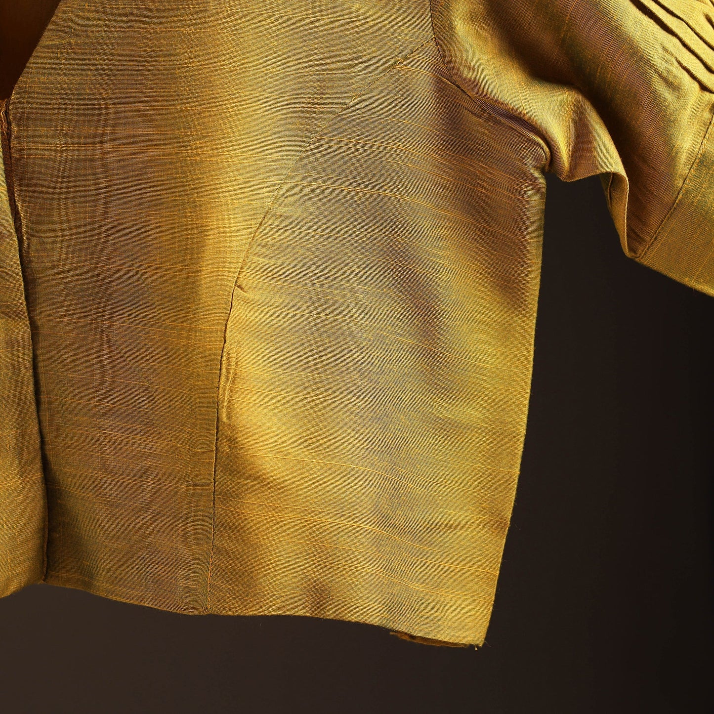 Plain slub silk readymade blouse 15 - handcrafted