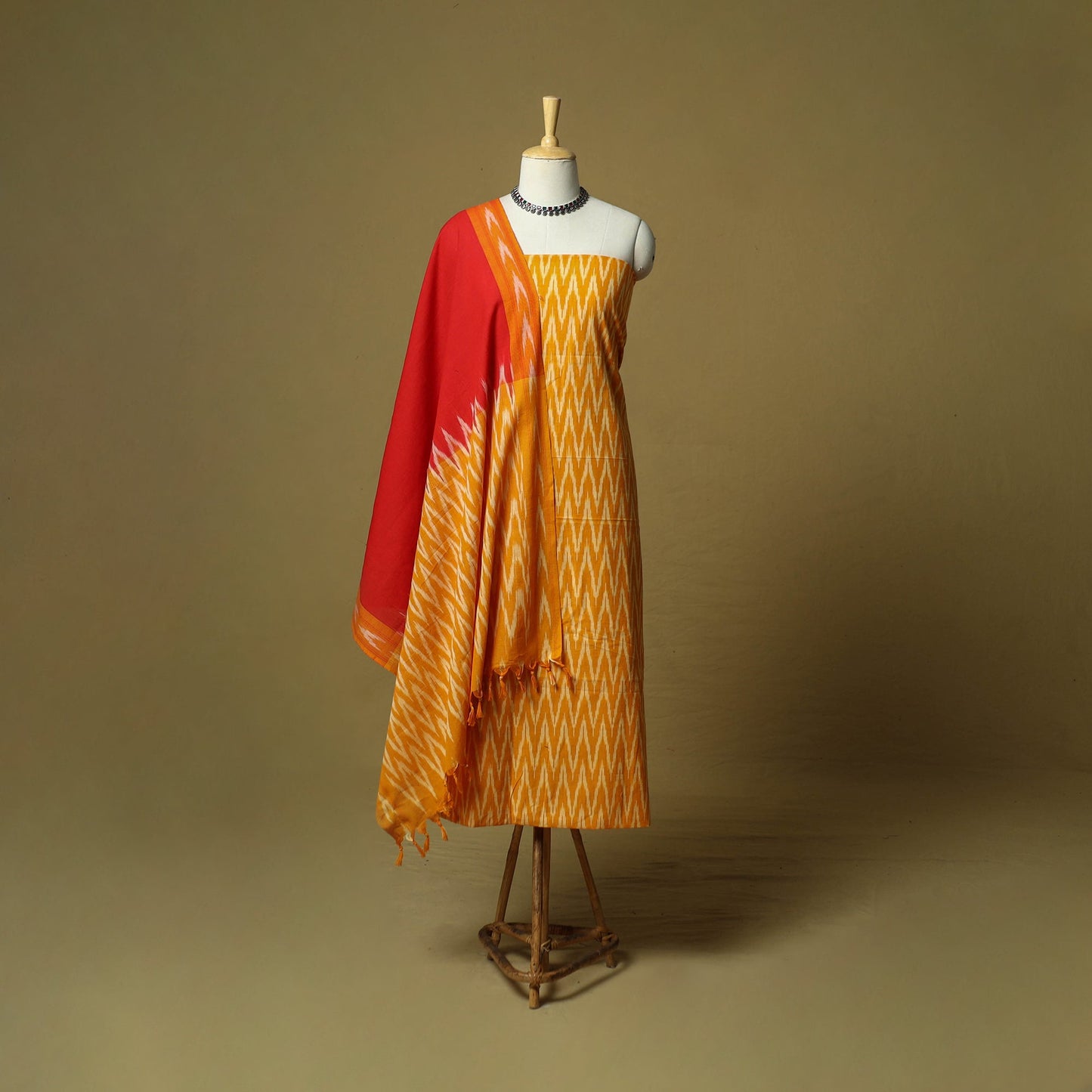 Pochampally ikat 3pc cotton unstitched dress material 44
