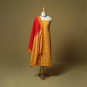 Pochampally ikat 3pc cotton unstitched dress material 44