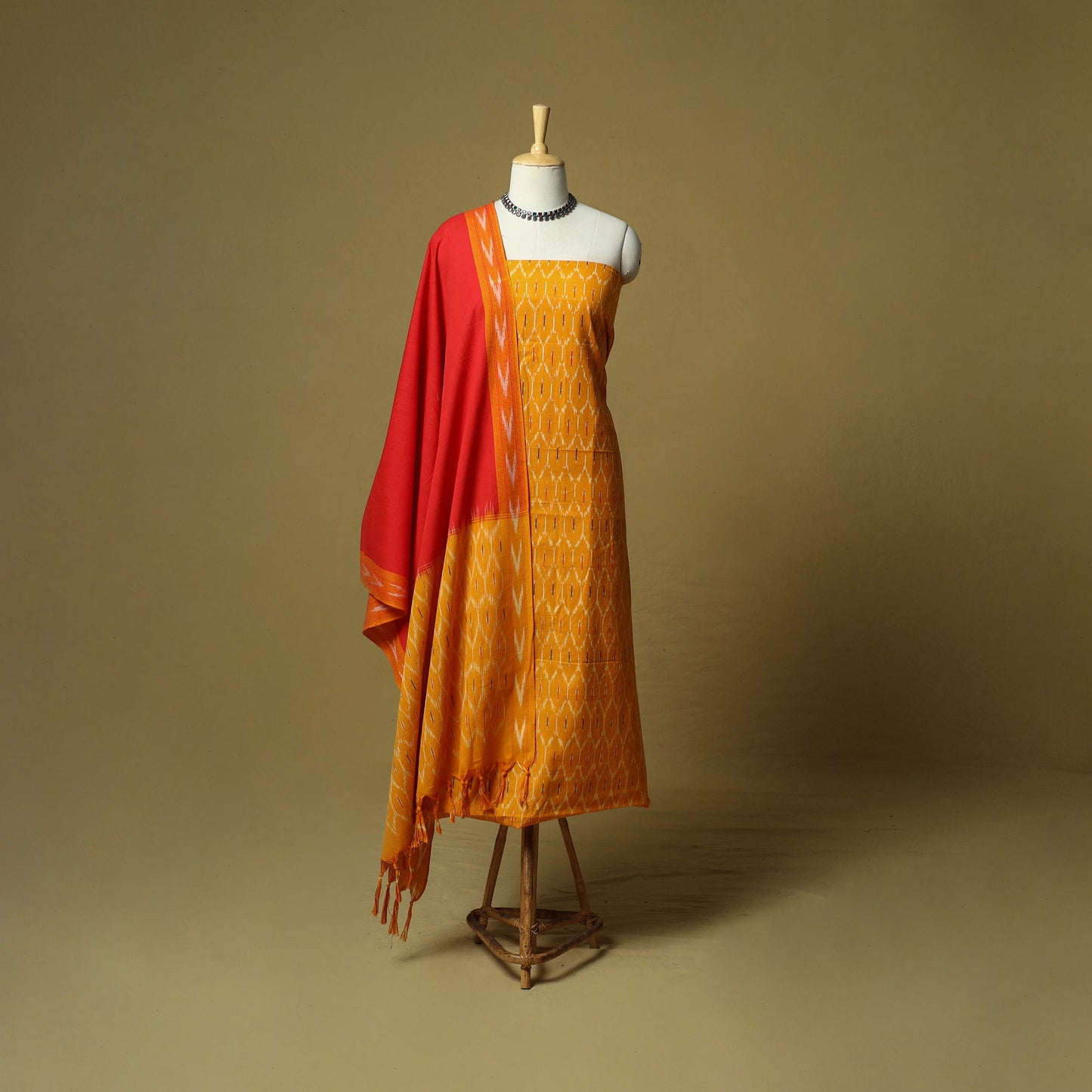 Pochampally ikat 3pc cotton unstitched dress material 46