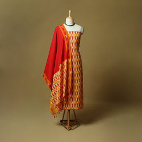 Pochampally ikat 3pc cotton unstitched dress material 50