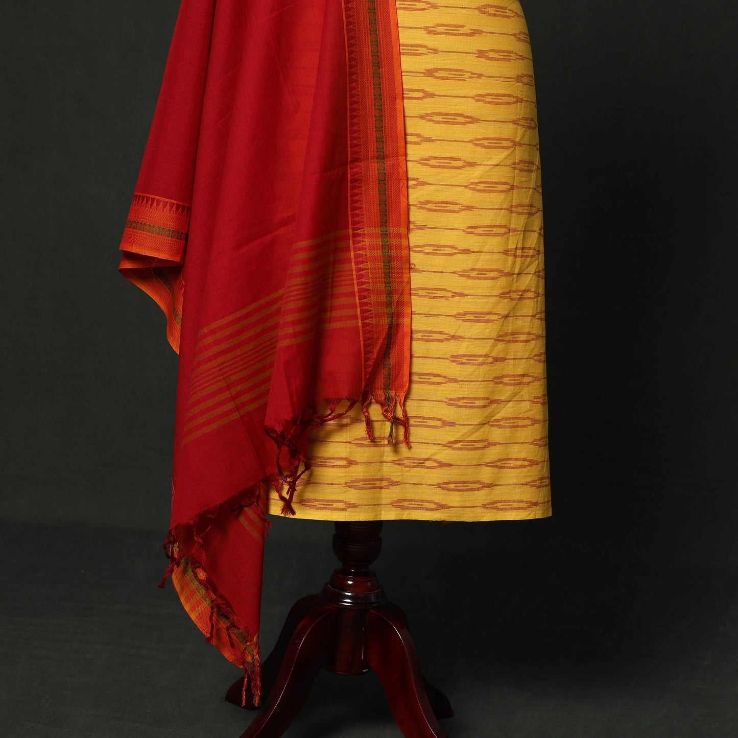 Pochampally ikat cotton 2pc unstitched dress material