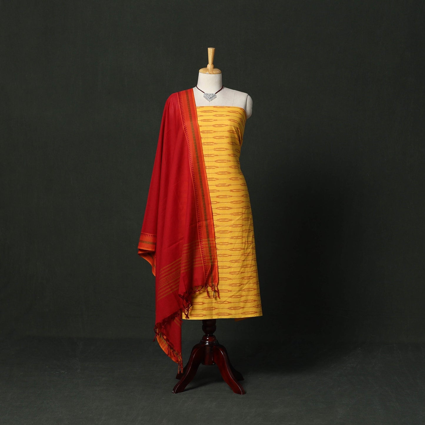 Pochampally ikat cotton 2pc unstitched dress material
