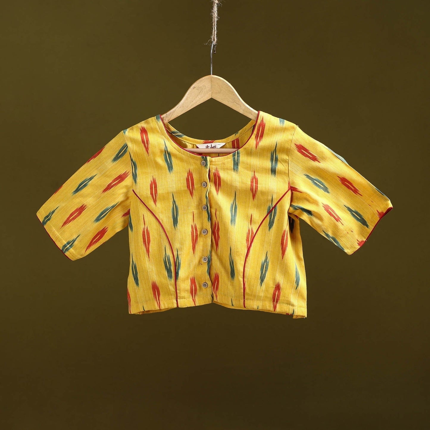 Pochampally ikat cotton readymade blouse 03 - handcrafted