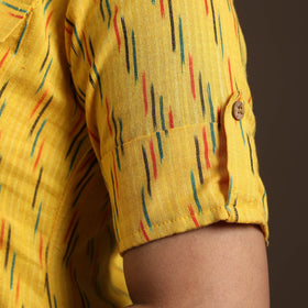 Yellow - pochampally ikat cotton shirt midi dress 03