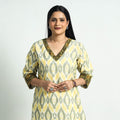 Yellow Pochampally Ikat Cotton Straight Kurta
