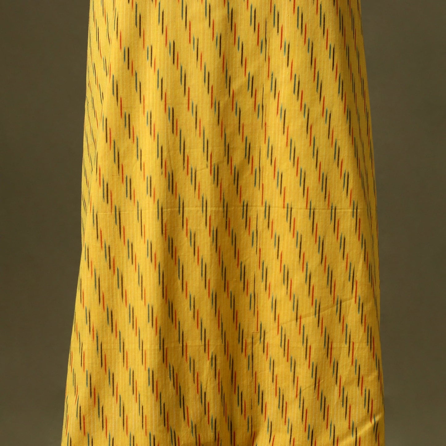 Yellow - pochampally ikat cotton unstitched kurta material