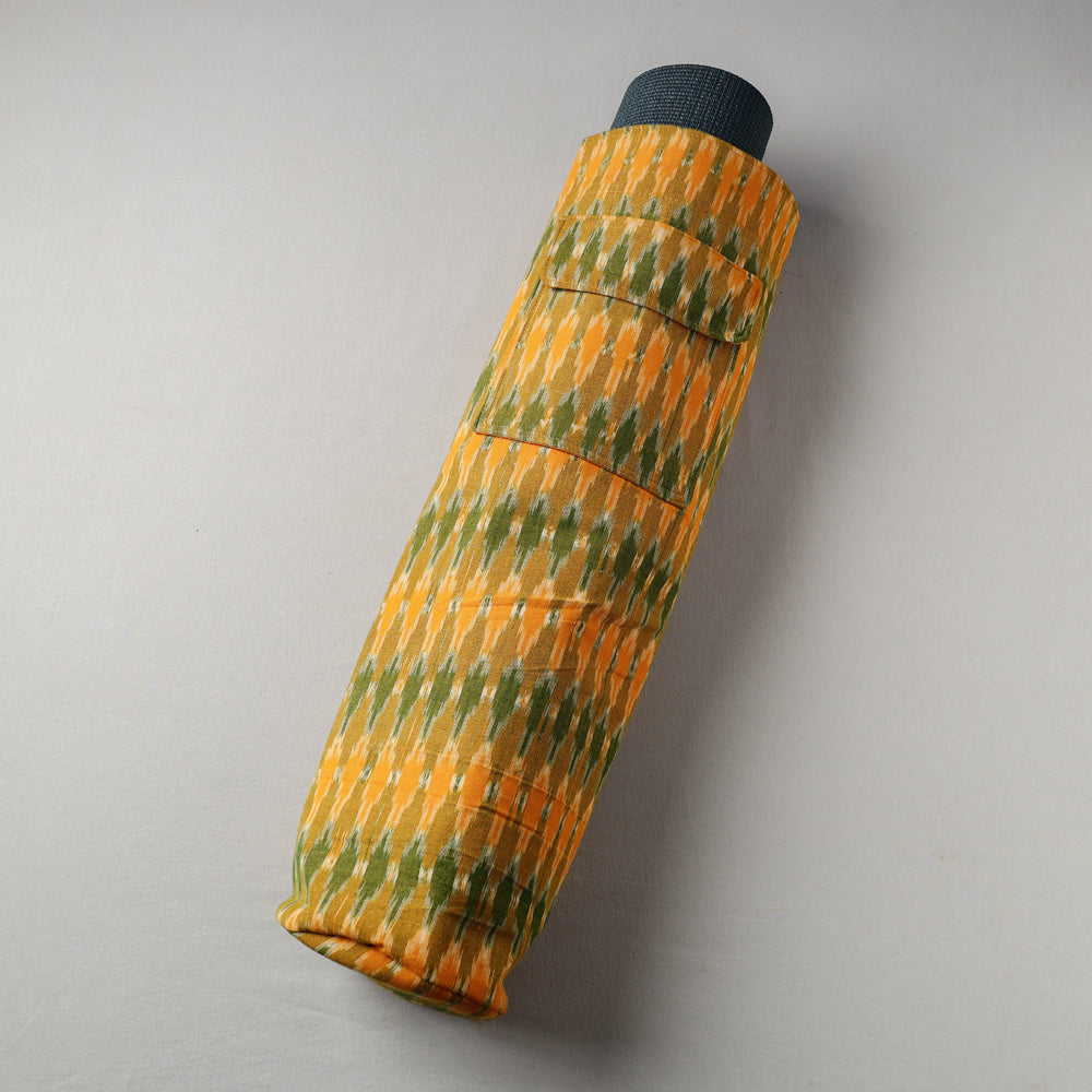 Yellow Pochampally Ikat Cotton Yoga Mat Bag 
