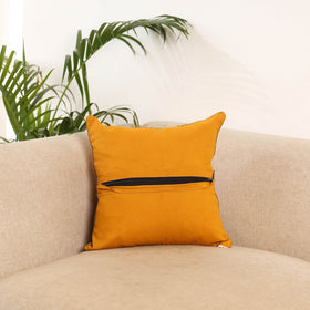 Orange - pochampally ikat cushion cover 22 - handcrafted