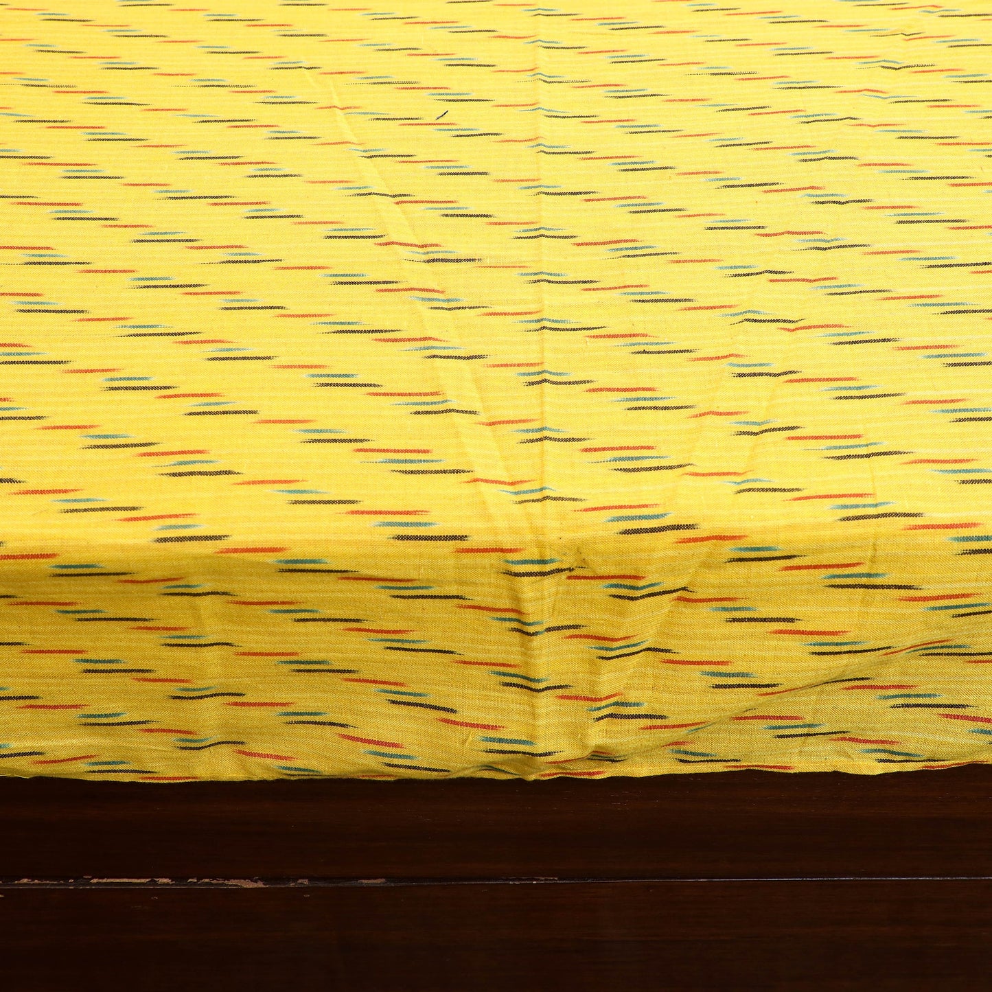 Yellow Pochampally Ikat with Sanganeri Patch Cotton Bedsheet Set