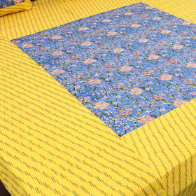 Pochampally Ikat with Sanganeri Patch Cotton Bedsheet Set